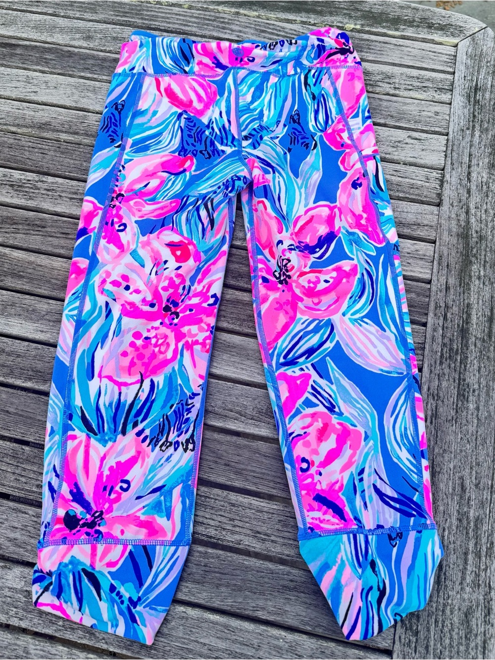 Lilly Pulitzer Luxletic leggings Coral Reef EUC